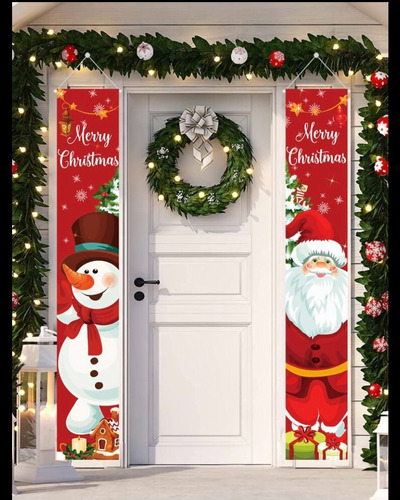 Set Decoración Navidad Cortinas De Puerta Carolinas Home