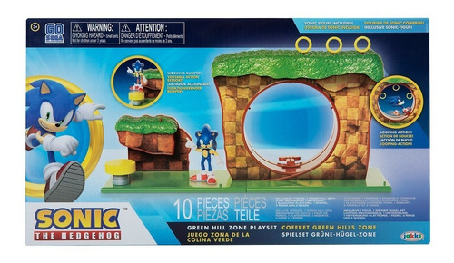 Sonic Hedgehog Diorama Juego De La Colina Verde + Sonic 6cm