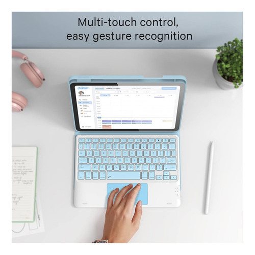 P/galaxy Tab S6 Lite 10.4 Azul Funda Con Teclado+mouse+lápiz
