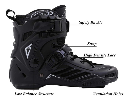 Patines Línea Profesionales Negros Unisex