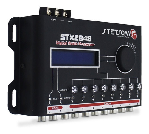 Processador Stetsom Stx-2848 8 Canais Automotivo Som Mesa