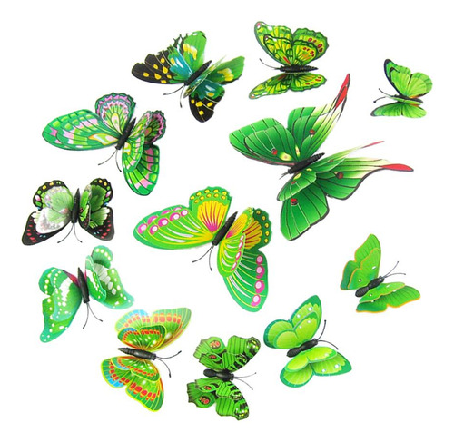 2x 12 Piezas En Superficie 3d Diy Etiqueta De Mariposas Arte