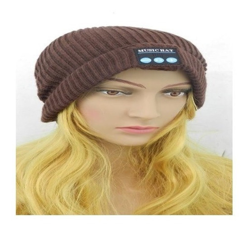 Gorro De Lana Con Bluetooth Marrón