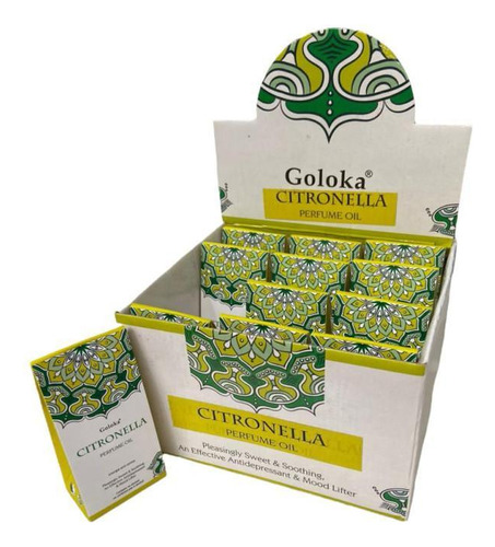 Óleo Perfumado Indiano Goloka Citronela 10 Ml Caixa Com 12