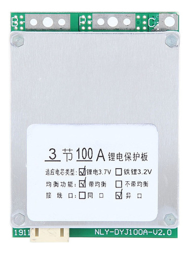 3s 12v 100a Placa De Protección De Batería De Litio Bms Pcb