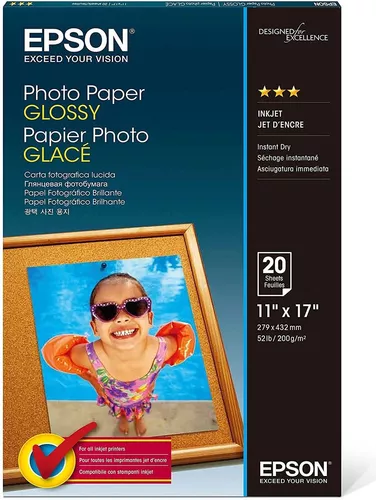 Epson Photo Paper Glossy, 4 x 6 Inches, 50 Sheets (S041809) in