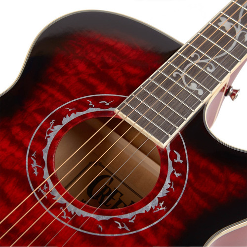 Imagen 4 de 9 de Guitarra Acústica Creep Con Funda Eq 5 Bandas Red C/corte
