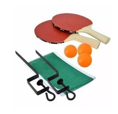 Kit Conjunto Ping Pong Tênis De Mesa Raquetes Bolinhas Rede