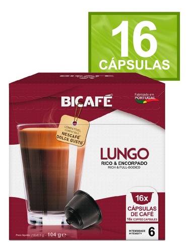 Cápsula De Café Lungo Para Máquinas Dolce Gusto*