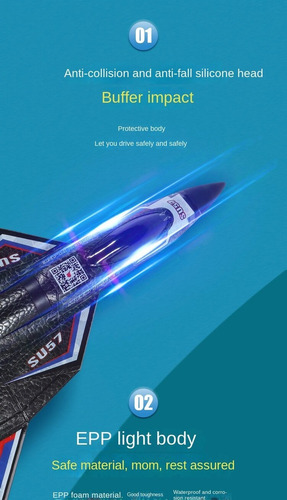 Shaoke Caza Rc Aviones Su-57 Modelo Planeador 2.4g
