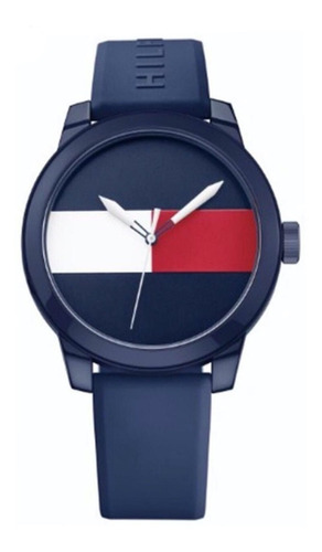 Reloj Tommy Hilfiger Unisex Azul 1791322 Silicona Sumergible