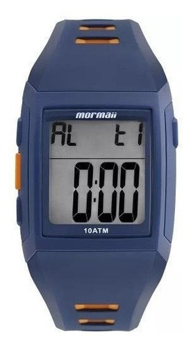 Relógio Masculino Mormaii Mo967ab/8a 38mm Borracha Azul Com