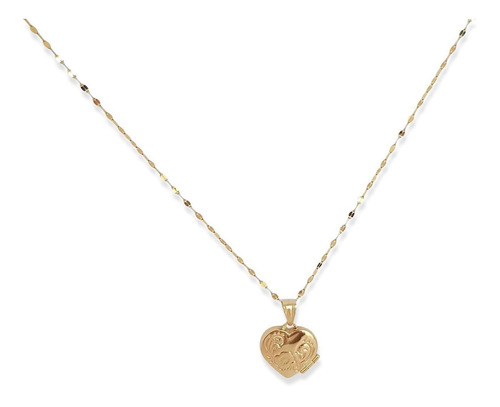 Cadena Con Dije De Corazón Relicario Oro Sólido 10k