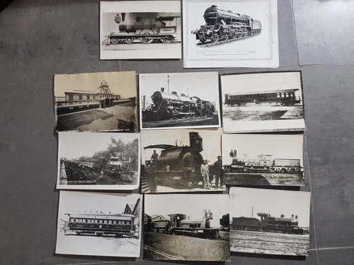 Imagen 1 de 5 de Ferrocarril Antiguo Locomotora 10 Fotos. 1 Lamina. 51607.