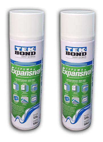 2 Espumas Poliuretano Tek Bond 500ml Env. Verde Envío Gratis