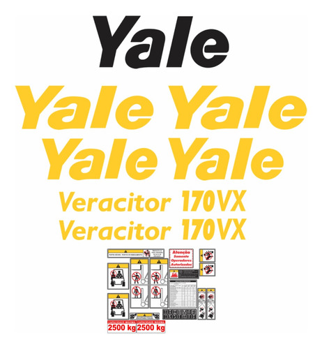 Kit Adesivo Empilhadeira Yale 170vx Completo + Etiquetas Mk