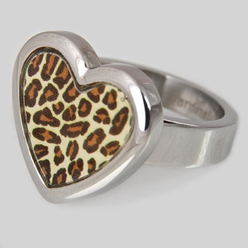 Anillo Acero Animal Print Corazón Cardinal Para Regalo