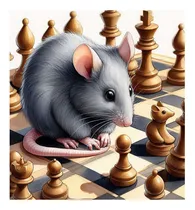Comprar Vinilo 60x60cm Raton Ajedrez Juego Chess Dibujo Play M1