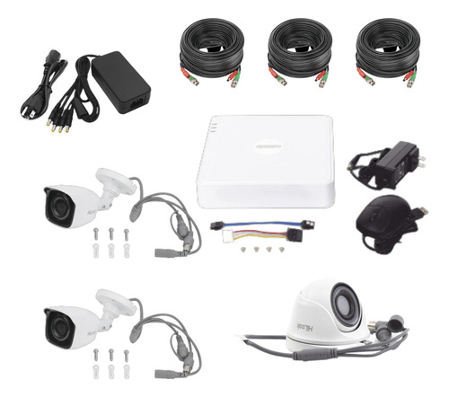 Kit Dvr 8 Canales Con 3 Camaras, 2 Tipo Bala Y 1 Domo