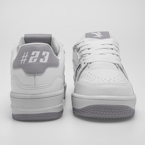 Tenis Junior American Fire 7123 Blanco Gris 120-303