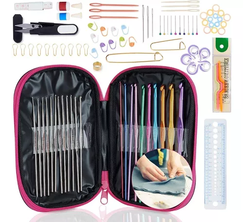 Marcadores de puntada, 140 marcadores de punto de ganchillo con 10 colores  y estuche de almacenamiento para tejer, coser y tejer