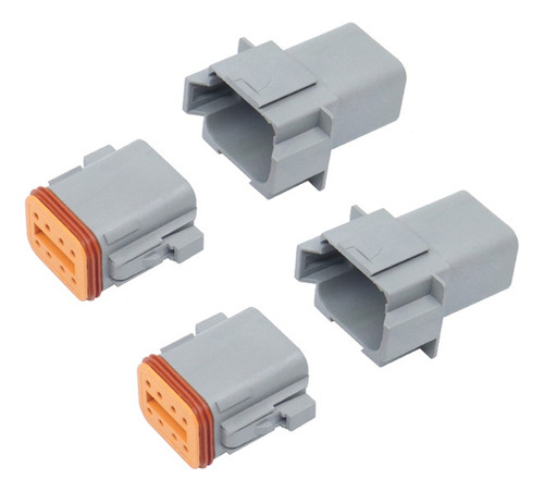 2 Peças Dt04-8p/dt06-8s Com Conector Impermeável De Cobre Pa