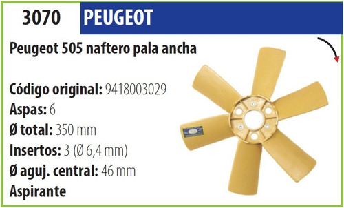 Helice Peugeot 505 Nafta (pala Ancha)