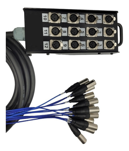Medusa 12 Vias Conector Xlr 5 Metros Multicabo Santo Angelo