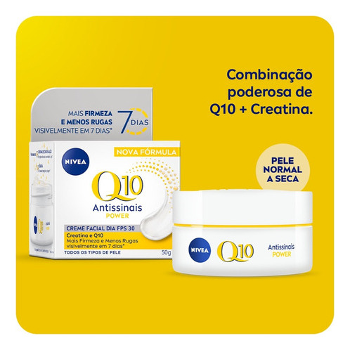 Creme Facial Antissinais Dia Q10 Power Fps30 Nivea Toda Pele Normal Dia