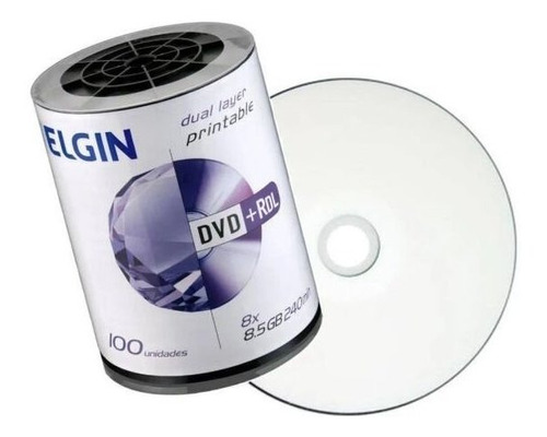 100 Dvd Dual Layer Dl Elgin 8.5gb 8x Print. Id Umedisc