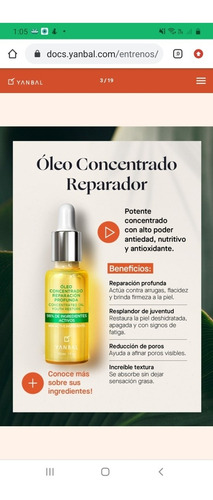 Imagen 2 de 5 de Concentrado Reparación Profunda Yanbal