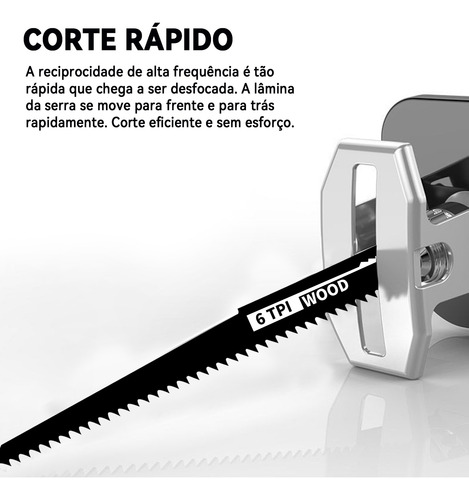 Serra Sabre Elétrica Profissional Sem Fio De Lítio