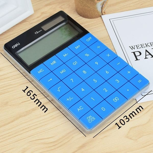 Imagen 2 de 4 de Calculadora De Escritorio | Deli Nº 1589 | Deli | Azul