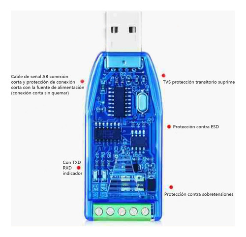 Convertidor Usb A Serial Rs485 Chip Max485 Ch340