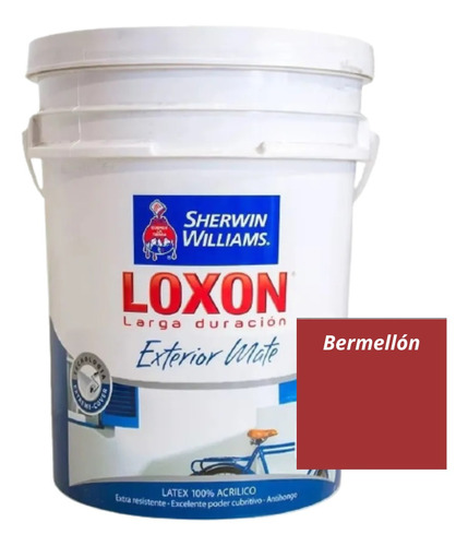Pintura Latex Loxon Exterior Bermellón 20 L Sherwin Williams