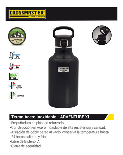 Imagen 2 de 4 de Termo Crossmaster Adventure Xl 1.9l Acero Inox 9938526