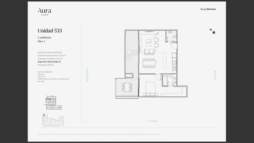 Departamento 2 Ambientes En Venta - Aura Nuñez