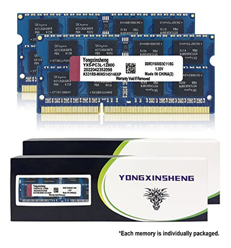 Kit Yongxinsheng De 16 Gb (2 X 8 Gb) Ddr3l Ddr3 1600 Mhz Pc3