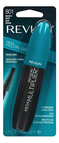 Máscara Revlon Mega Multiplier, Black Black, 0.28 Fluid