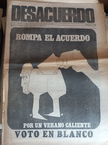 Revista Desacuerdo/ Enero 1973t/ Muy Buen Estado 