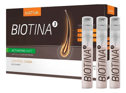 Kativa Biotina Active Shot De 3 Ampolletas Control Caída