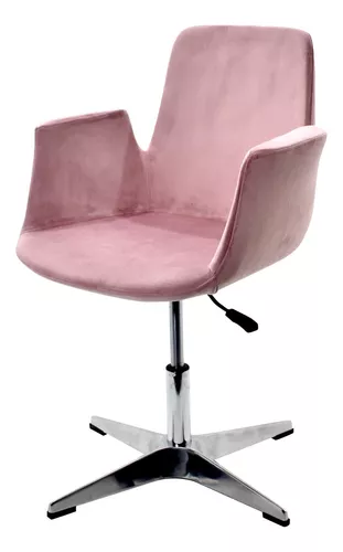 Silla de oficina giratoria moderna rosa de terciopelo tapizada silla de  trabajo ajustable altura