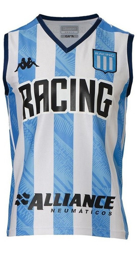 Imagen 2 de 5 de Camiseta Musculosa Racing Kappa Básquet 2022 Oficial