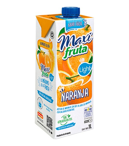 Jugo Maxi Fruta 1 Litro Sabor Naranja Light Pack X12