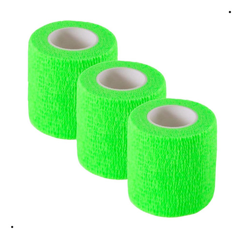 Kit 3 Bandagem Elástica Adesiva 5cm X 2m Verde Claro Höpner