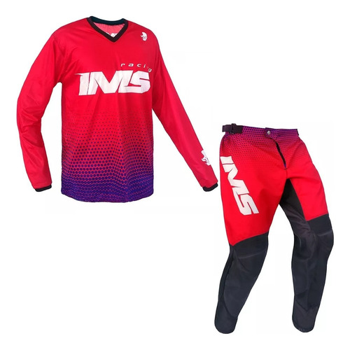 Conjunto Calça + Camisa Ims Vermelho Para Motocross Trilha