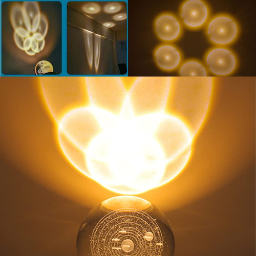 Solar System Usb Night Light - Engraved Crystal Ball Gift