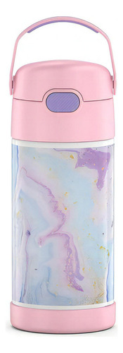 Botella termo rosa Funtainer de 355 ml, Marble Detail, EE. UU.