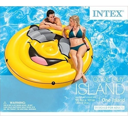 Inflable Emoji Alberca Cool Guy Island Intex Salvavidas Agua