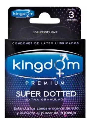 Kingdom Condones Premium Super Granulado 3 Unid